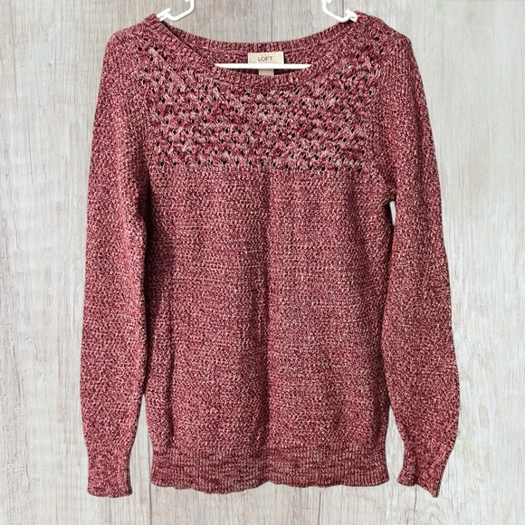 Mauve Sweater Size Small Chunky Knit Anne Taylor Loft Cozy Chic Top Long Sleeve - Picture 1 of 7